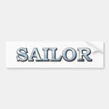 Sailor Text  Illustration Bumper Stickers