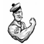 SAILOR WITH ANCHOR TATTOO t-shirts