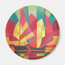 Sails and Ocean Skies Refrigerator Magnet