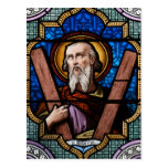 Saint Andrew (Apostle Andrew) Stained Glass Art Postcards