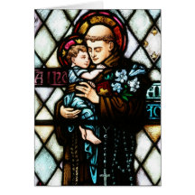Saint Anthony of Padua Holding a Child Greeting Cards