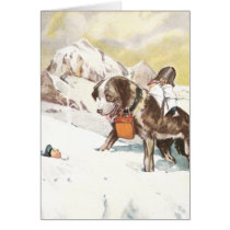 Saint Bernard Dog to the Rescue Greeting Card