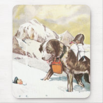 Saint Bernard Dog to the Rescue Mouse Pads