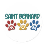 SAINT BERNARD Mom Paw Print 1 stickers
