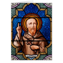 Saint Bernard of Clairvaux Stained Glass Art Greeting Cards