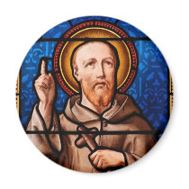 Saint Bernard of Clairvaux Stained Glass Art Refrigerator Magnet