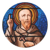 Saint Bernard of Clairvaux Stained Glass Art Sticker