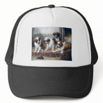 Saint Bernard puppies turtle cute painting dogs Mesh Hat