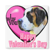 Saint  Bernard Valentine's Day Gifts Refrigerator Magnet