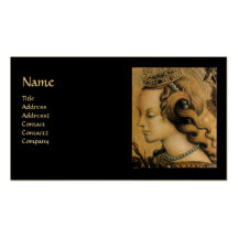 Saint Catherine of Alexandria Monogram black gold Business Card Template