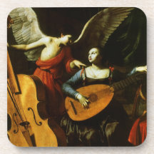 Saint Cecilia and the Angel by Carlo Saraceni Beverage Coaster