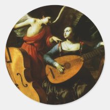 Saint Cecilia and the Angel by Carlo Saraceni Stickers