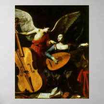 Saint Cecilia et l'ange par Carlo Saraceni Affiches