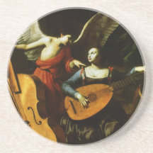 Saint Cecilia et l'ange par Carlo Saraceni Dessous De Verre