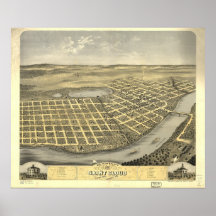 Saint Cloud Minnesota 1869 Antique Panoramic Map Posters