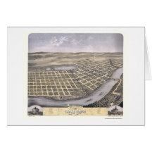 Saint Cloud, MN Panoramic Map - 1869 Greeting Card