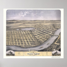 Saint Cloud, MN Panoramic Map - 1869 Posters