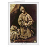 Saint Francis And Brother Leo Meditating On Death Greeting Cards