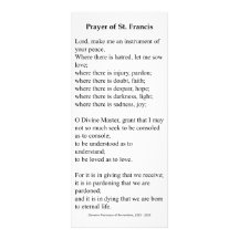Saint Francis of Assisi Prayer Card Custom Rack Card