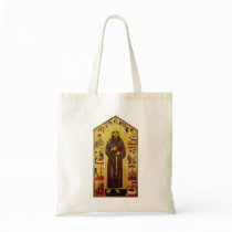 Saint Francis of Assissi Medieval Iconography Tote Bags