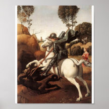 Saint George and the Dragon (Raphael) Poster