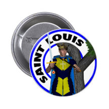 Saint Louis IX King of France Button