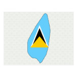 Saint Lucia Flag Map full size Post Card