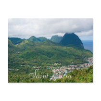 Saint Lucia, pitons from Soufriere Post Cards