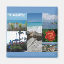 Saint Maarten Photo Collage by Khoncepts Refrigerator Magnet