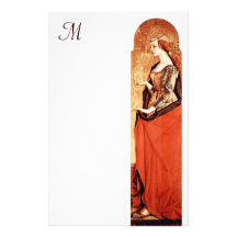 SAINT MARY MAGDALENE MONOGRAM Gold,Red,White Custom Stationery