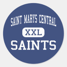 Saint Marys Central - Saints - High - Bismarck Round Stickers