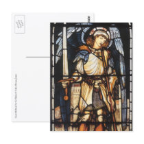 Saint Michael (stained glass) by Burne Jones Post Card