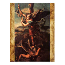 SAINT MICHAEL VANGUISHING SATAN POSTCARD