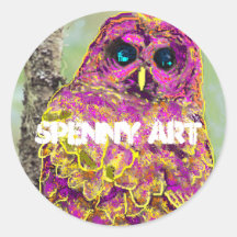 saint owl, Spenny Art Sticker