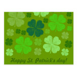Saint Patrick Day Lucky Green Four Leaf Clovers Post Cards