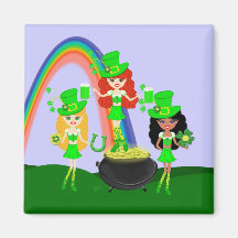 Saint Patrick’s Day Girl Leprechauns Magnet