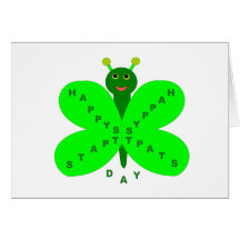 Saint Patrick's Day Butterfly Customizable Card