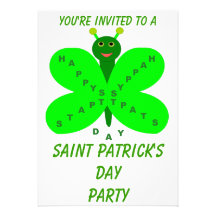 Saint Patrick's Day Butterfly Party Customizable Custom Announcement