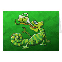 Saint Patrick's Day Chameleon Greeting Card