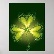 Saint Patrick's Day Lucky Clovers Shamrock Irish Posters