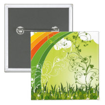 Saint Patrick's Day Shamrock Lucky Clovers Button