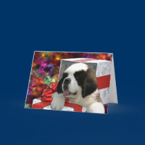 Saint Puppy Christmas Card cards