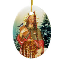 Saint Rocco Oval Prayer Christmas Tree Ornaments