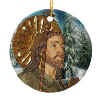 Saint Rocco Round Prayer Christmas Tree Ornament