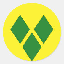 Saint Vincent and the Grenadines Round Sticker