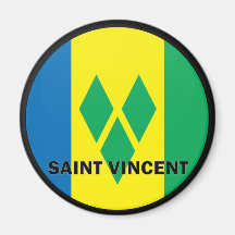 Saint Vincent Roundel quality Flag Fridge Magnets
