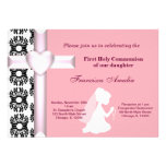 Sainte communion de damassé invitations personnalisées