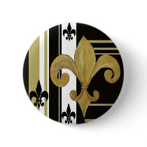 Saints Black and Gold Fleur de lis Buttons