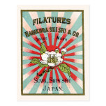 Sakura and Sun Vintage Japanese Silk Label Postcards