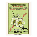 Sakura Flowers Vintage Japanese Silk Label Post Cards